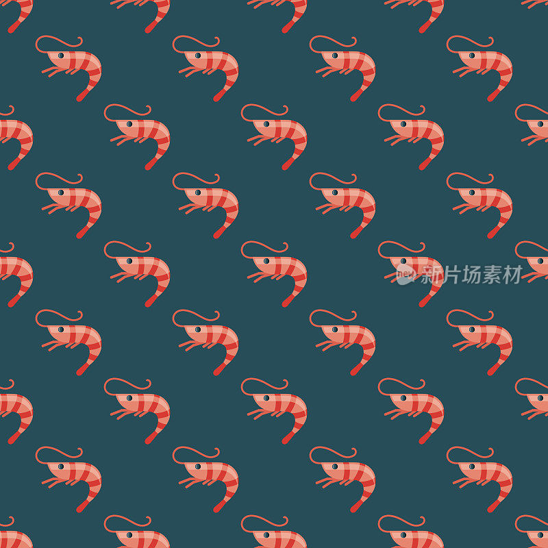 Shrimp Australia Seamless Pattern